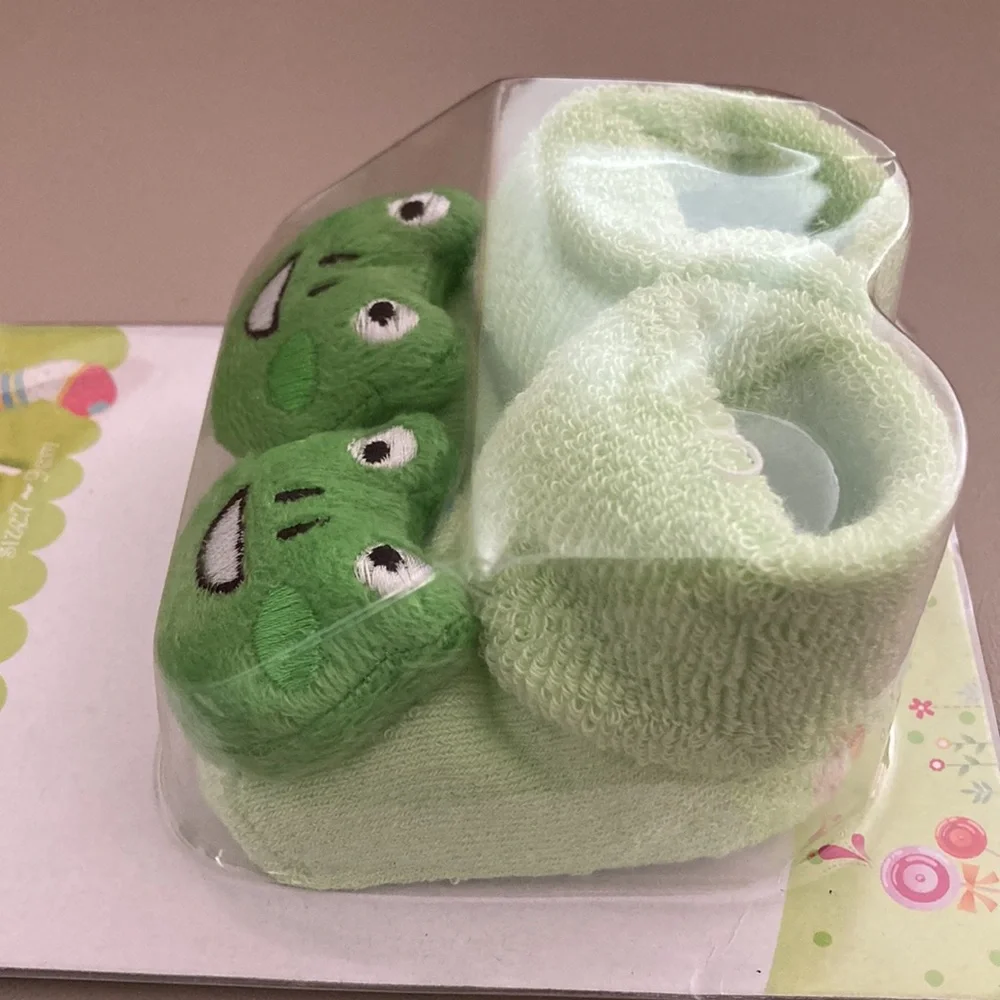 Kacakid Frog Socks for Baby Size 7-9cm Green